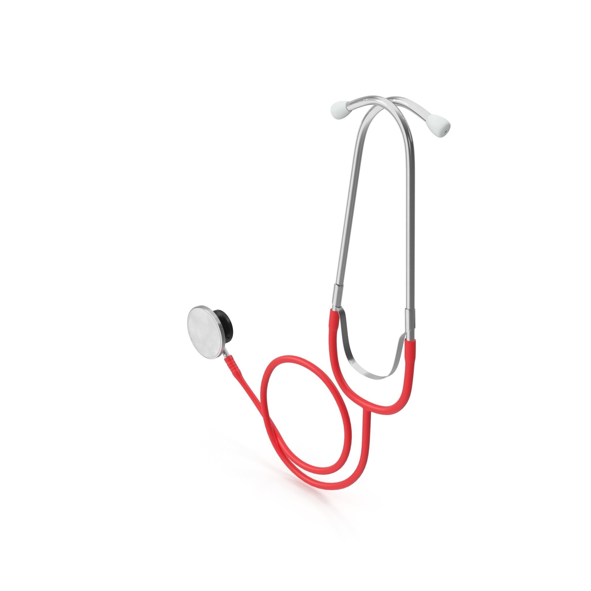 Stethoscope Red Low-poly 3D model_6
