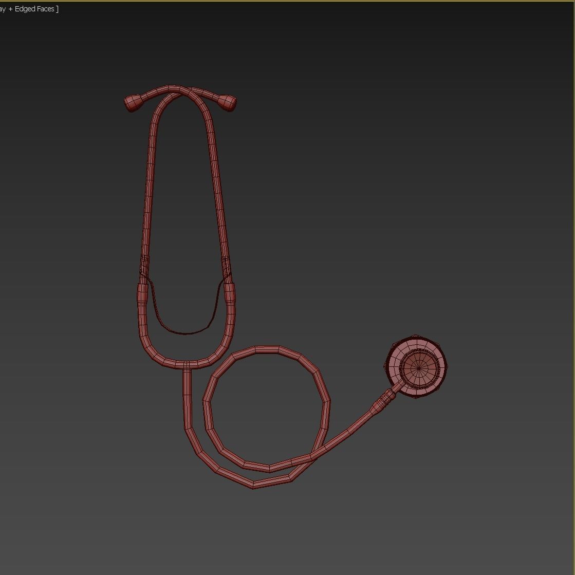Stethoscope Red Low-poly 3D model_10