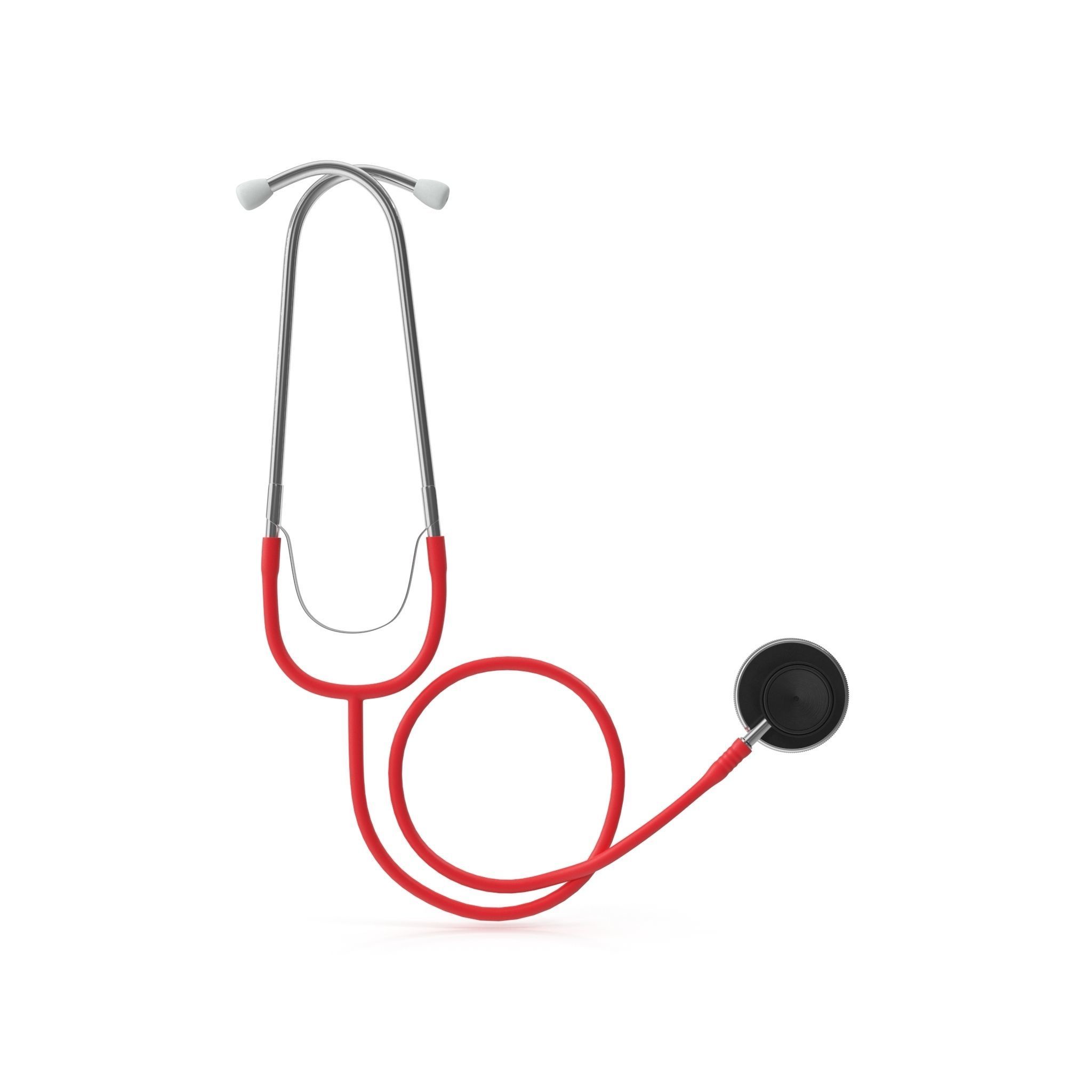 Stethoscope Red Low-poly 3D model_9