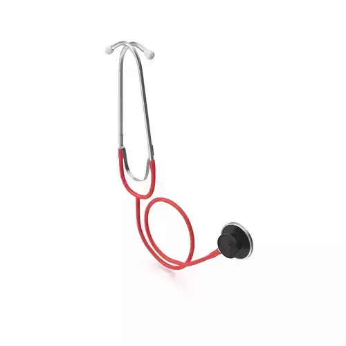 Stethoscope Red Low-poly 3D model