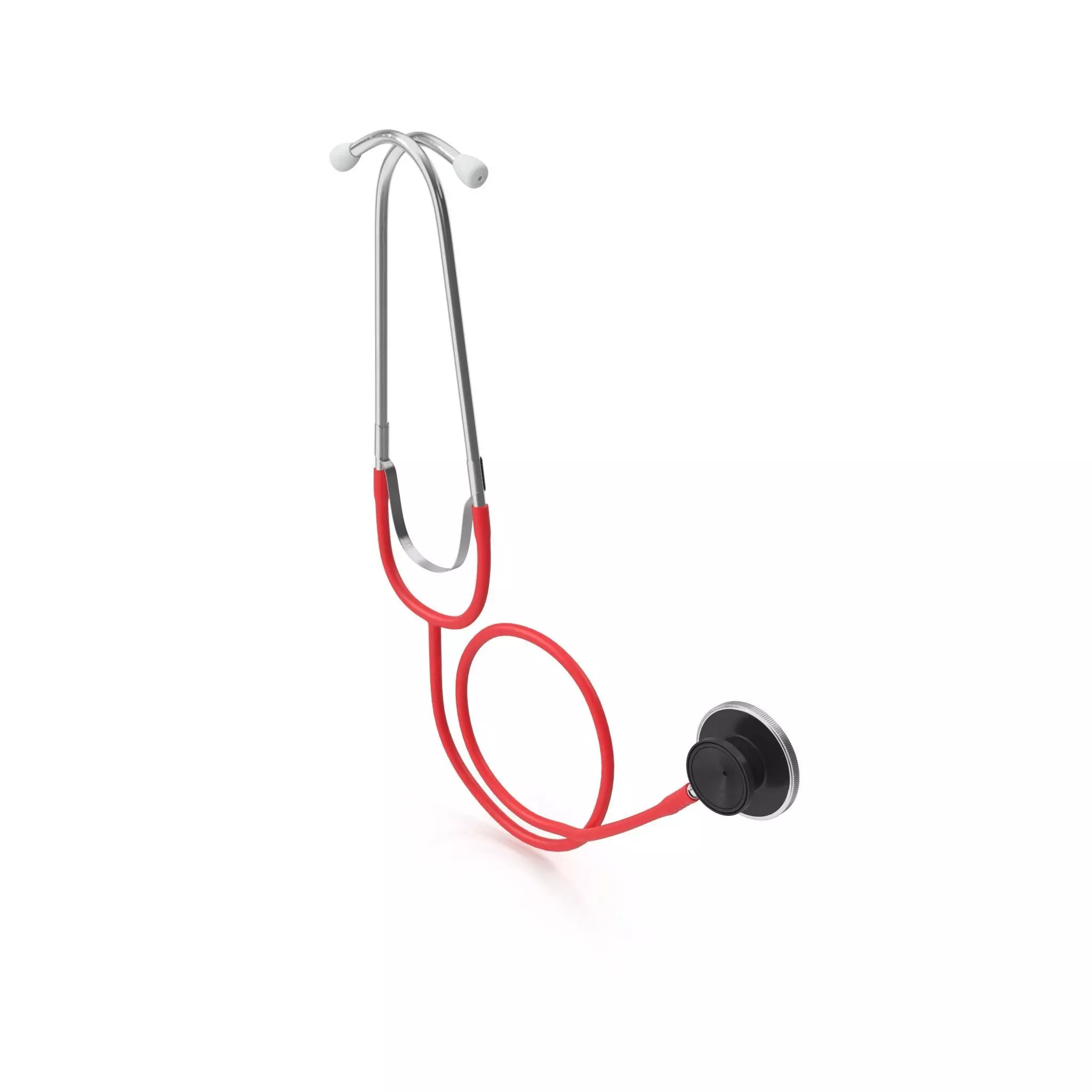 Stethoscope Red Low-poly 3D model_0