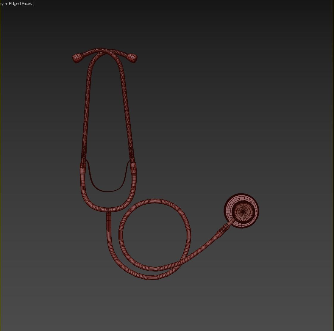 Stethoscope Red Low-poly 3D model_11