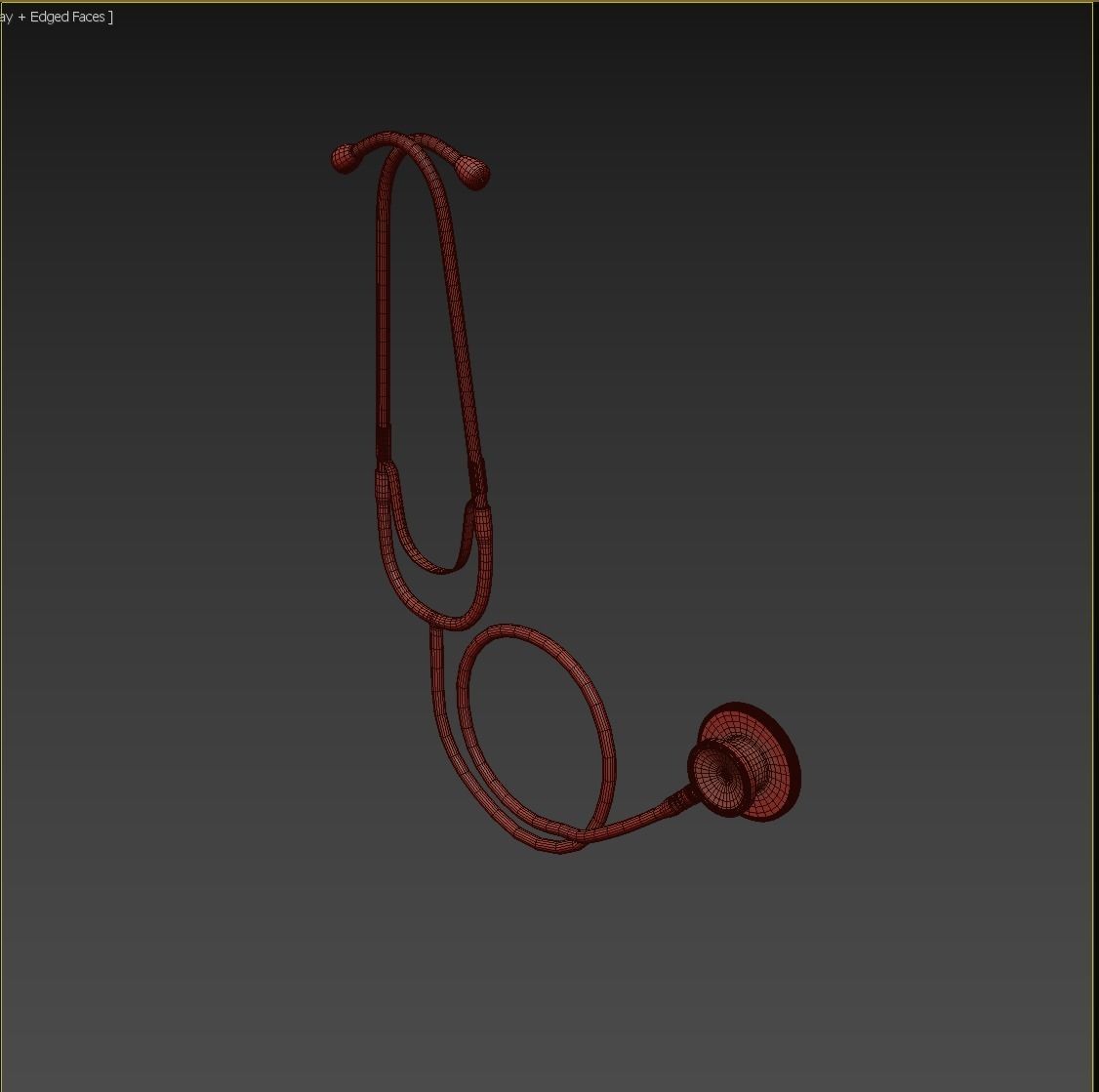 Stethoscope Red Low-poly 3D model_2
