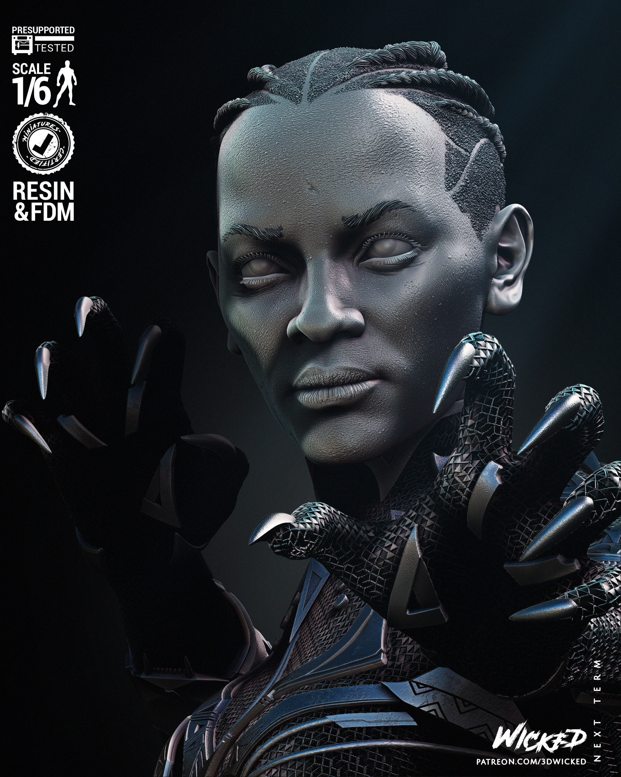 Wicked Marvel Shuri sculpture Tested for 3D printing 3D print model_45