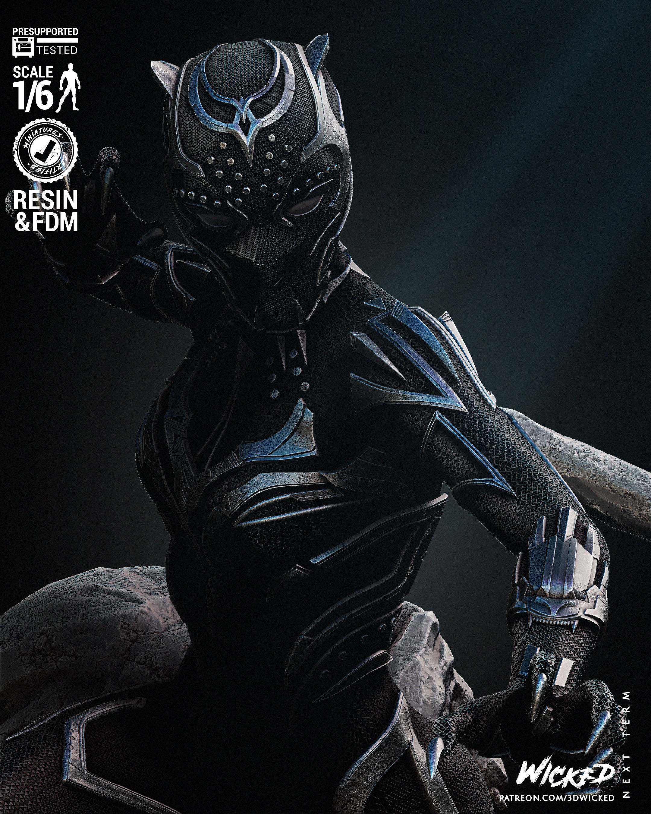 Wicked Marvel Shuri sculpture Tested for 3D printing 3D print model_18