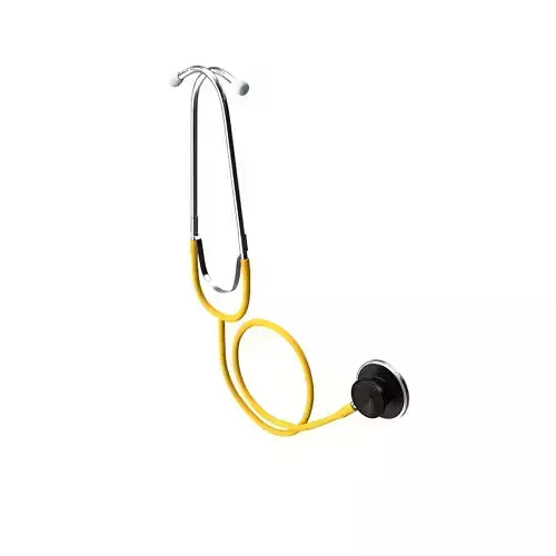 Stethoscope Yellow Low-poly 3D model