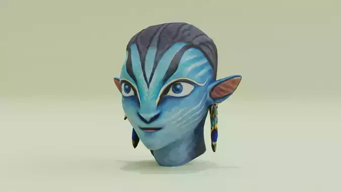 Head Avatar Navi Woman Low-poly 3D model
