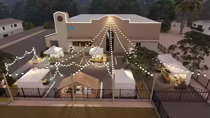 3D Exterior Scene 3D model design noel and public 3D model