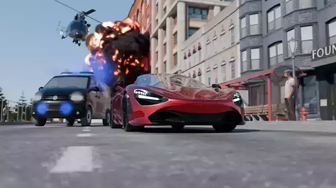 McLaren Police Chase Free 3D model