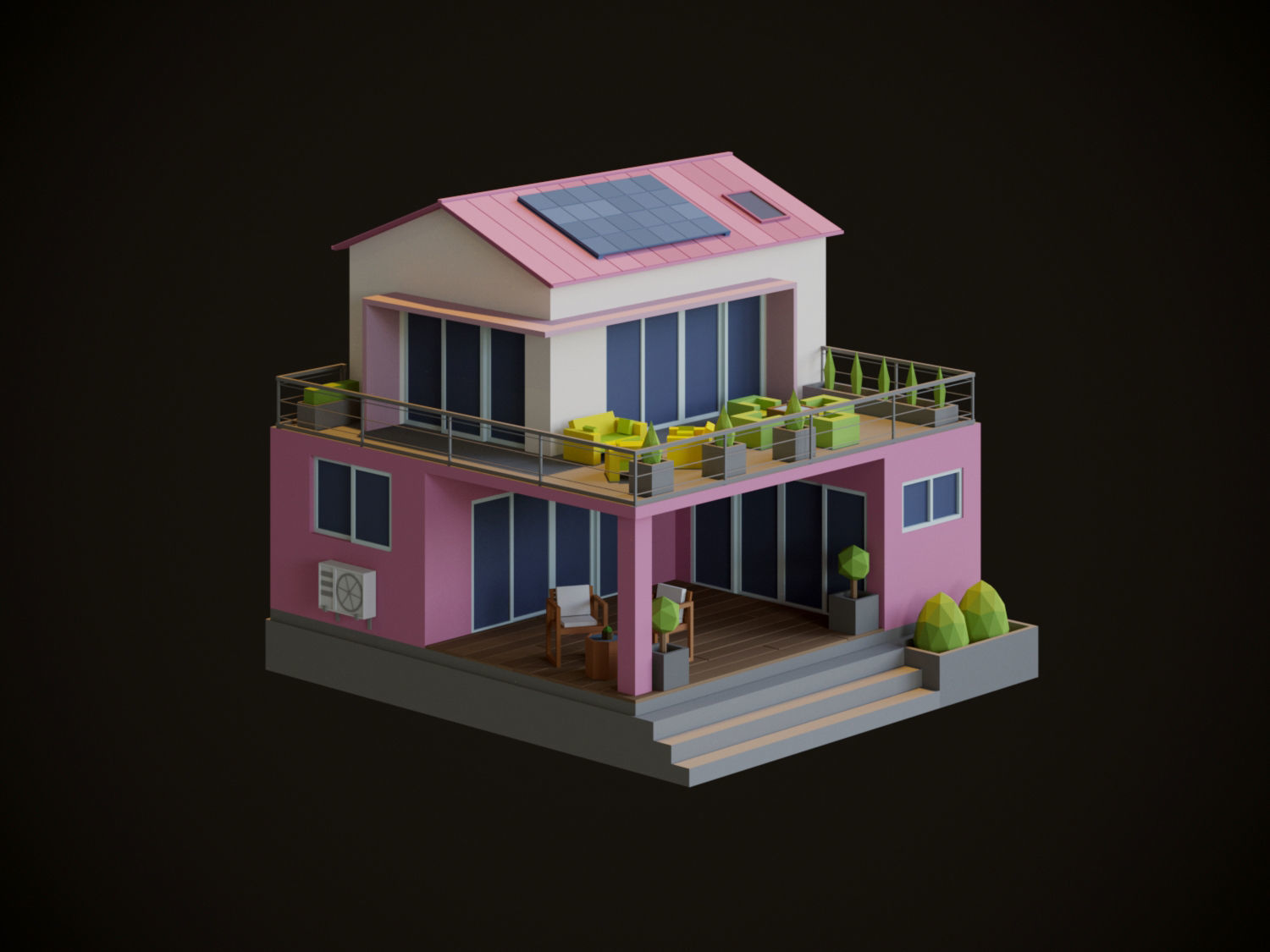 Cartoon Houses 3D model_1