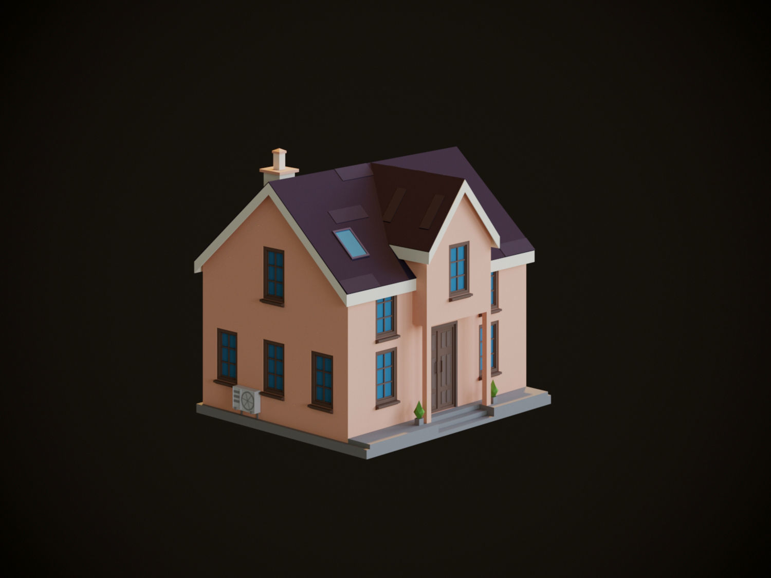Cartoon Houses 3D model_18