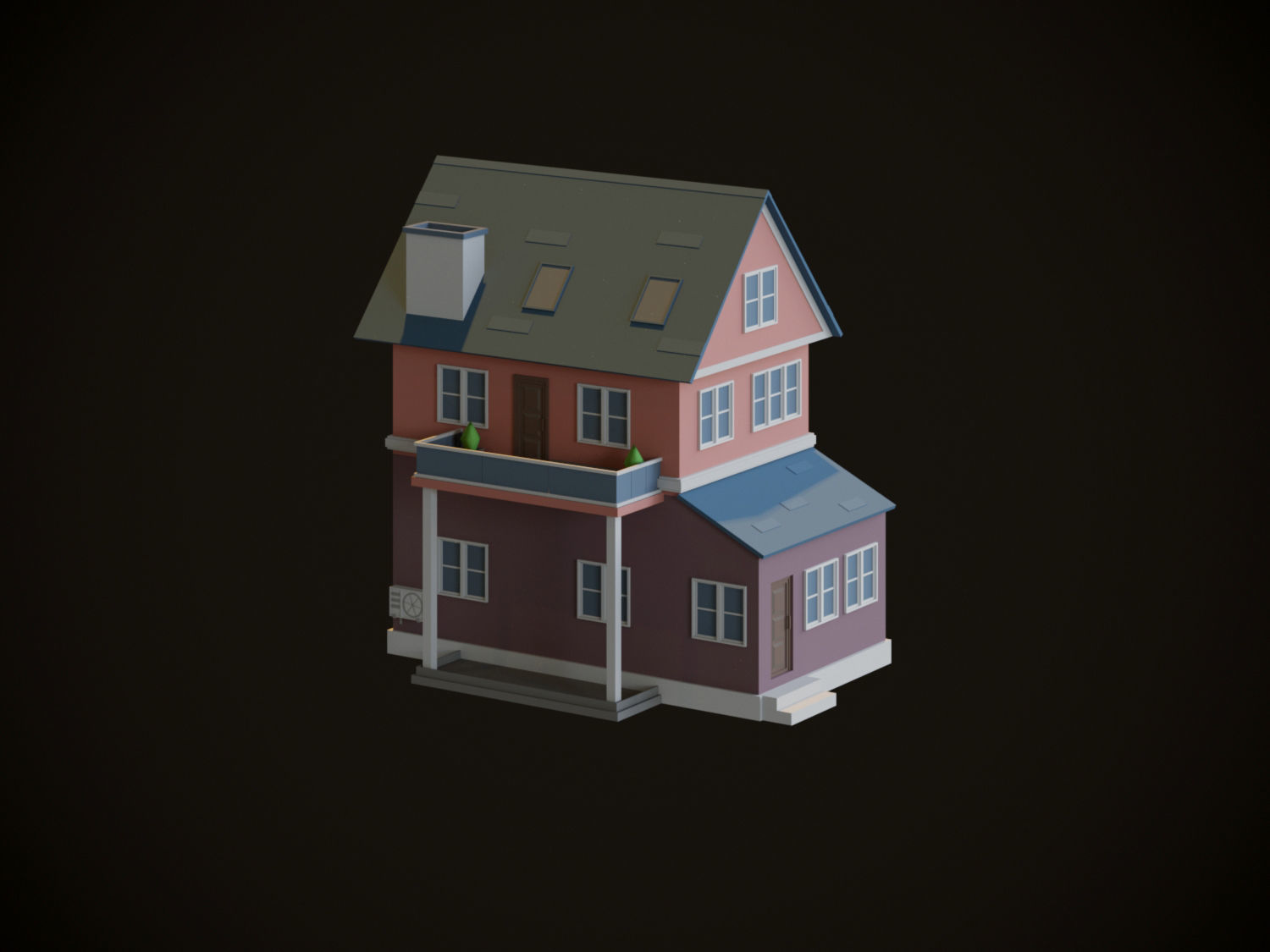 Cartoon Houses 3D model_13