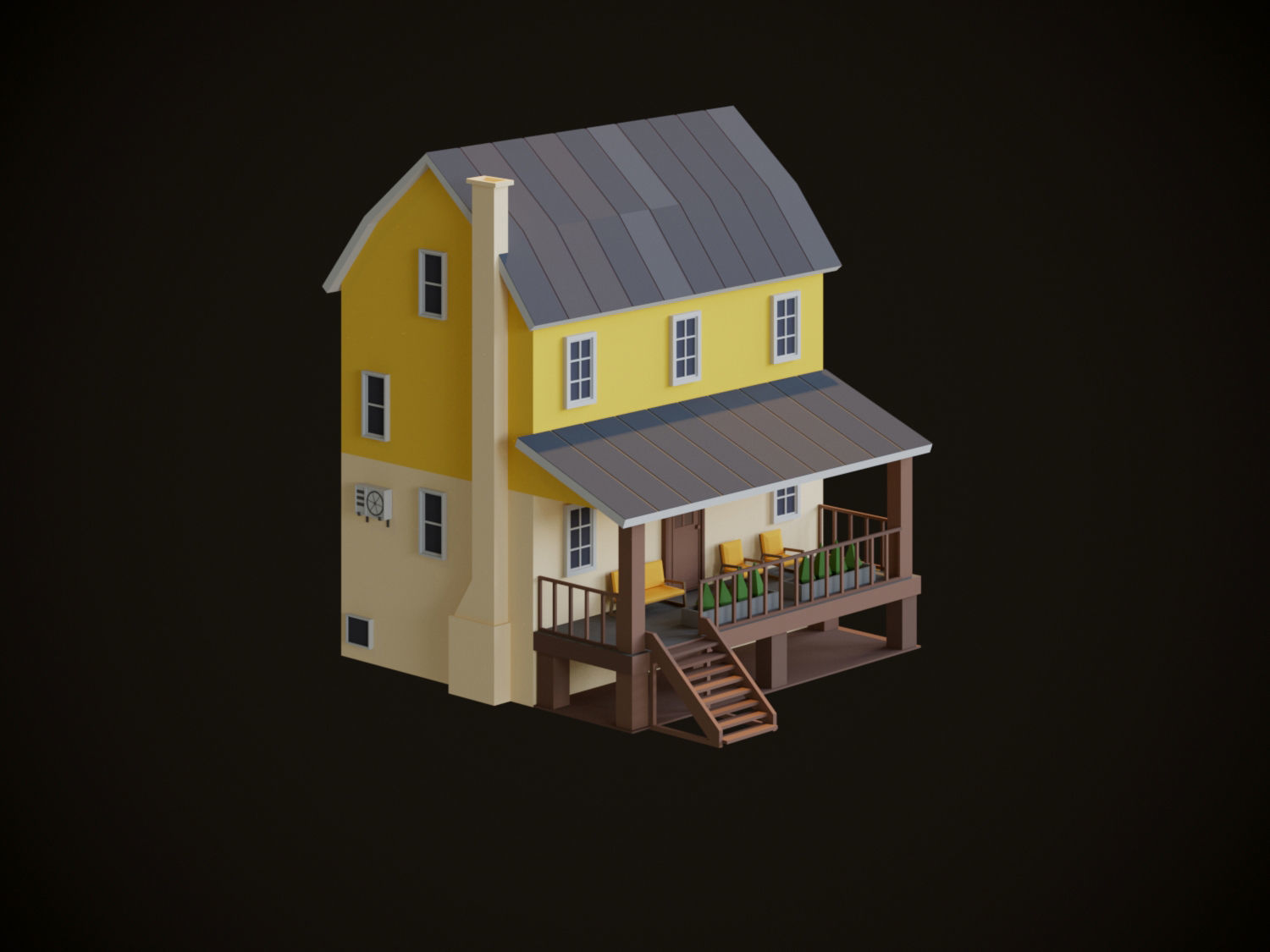 Cartoon Houses 3D model_5