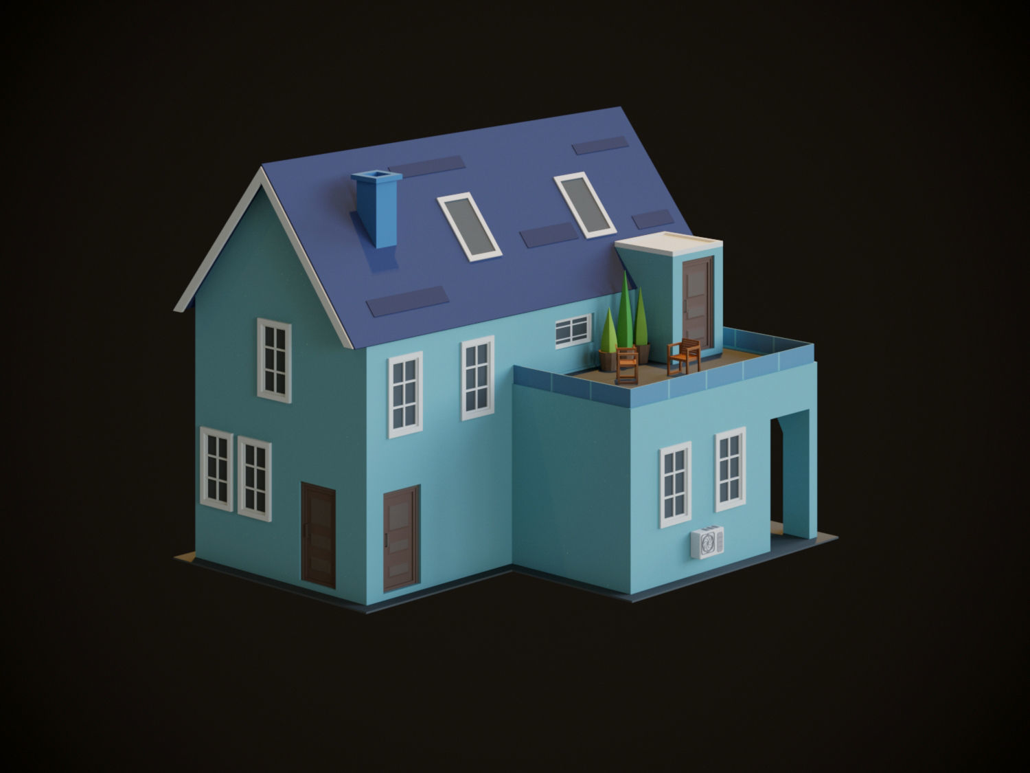 Cartoon Houses 3D model_20