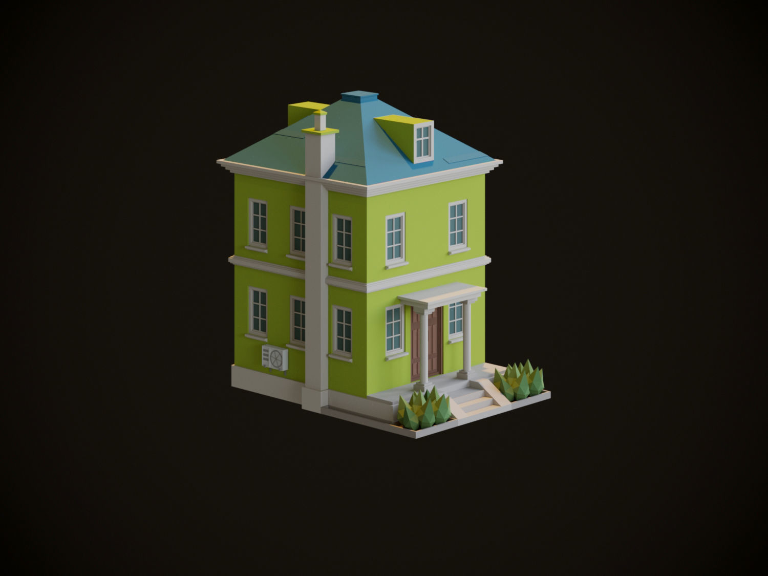 Cartoon Houses 3D model_8