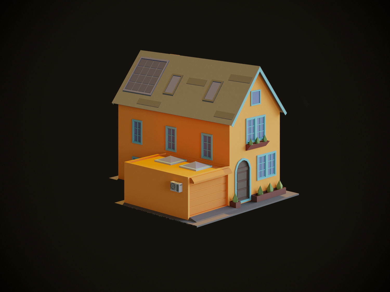 Cartoon Houses 3D model_17