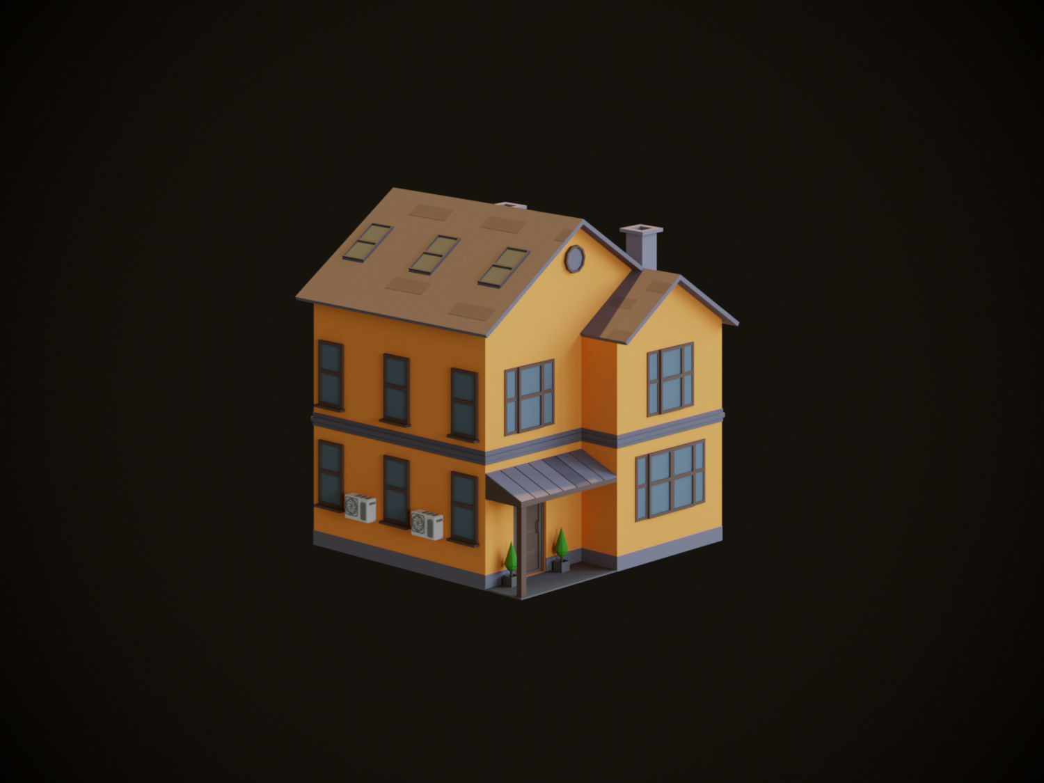 Cartoon Houses 3D model_15