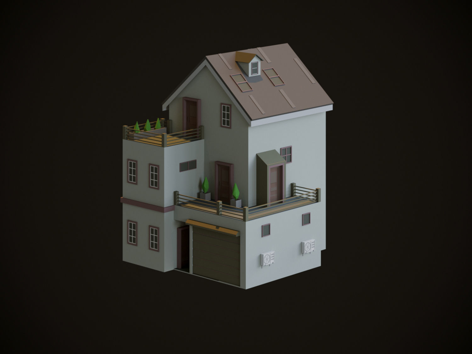 Cartoon Houses 3D model_11