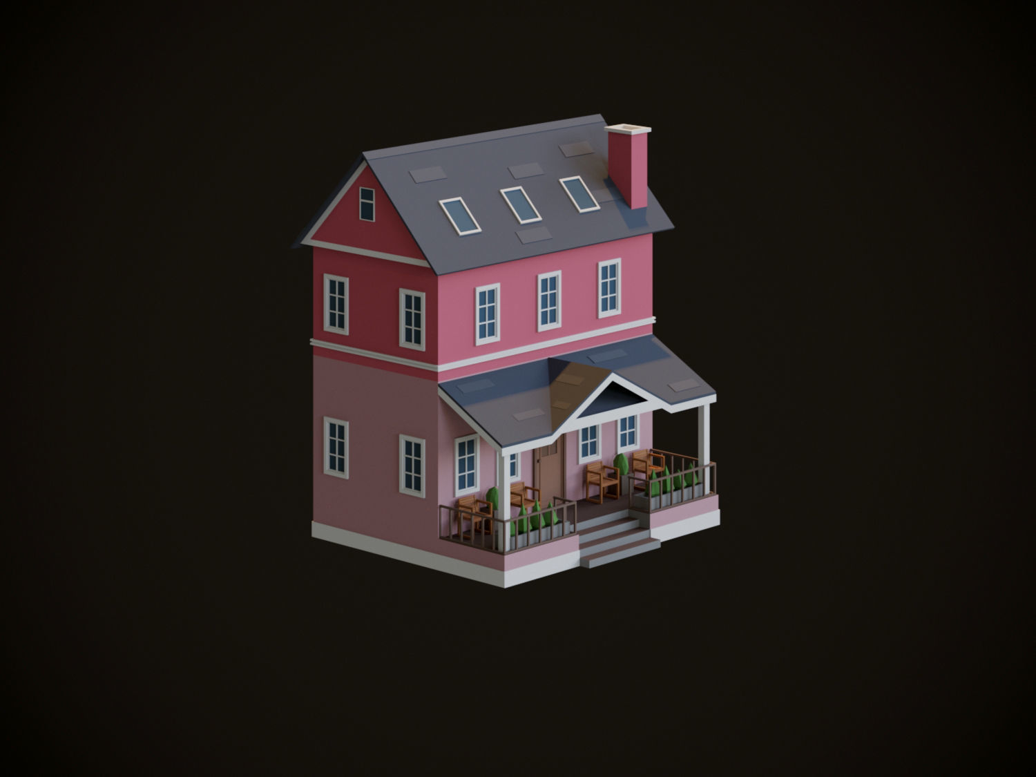 Cartoon Houses 3D model_9
