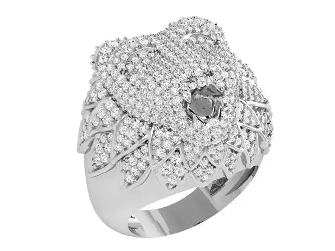 Lion French Pave Ring 3994