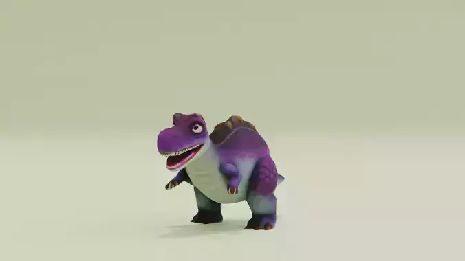 Cute Tyrannosaur Dinosaur Chibi style Low-poly 3D model