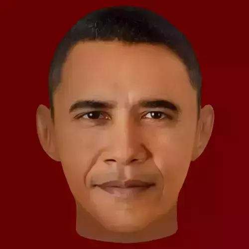 Low Poly Head of the President - Barack Obama Low-poly 3D model