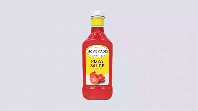 Pizza Sauce Bottle Low-poly 3D model
