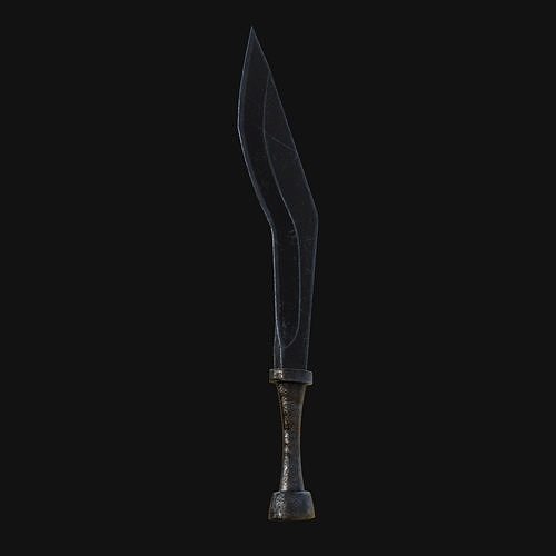 Nocturnal Nemesis Shadowy 3D Model Dagger for Digital Assassins 3D model