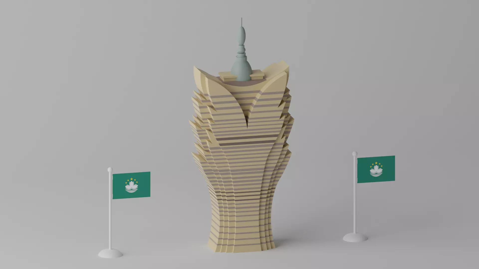 Macau Hotel Grand Lisboa 3D model