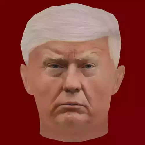 Low Poly Head of the President - Donald Trump Low-poly 3D model