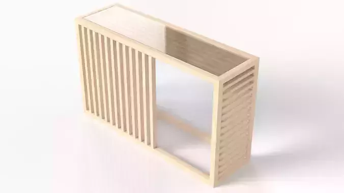 Natural Oak Console Table With Glass Top