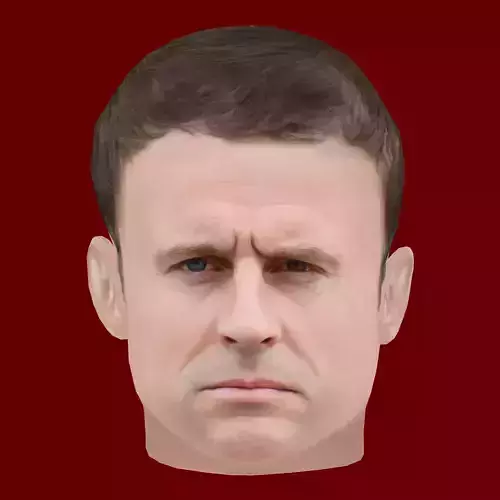 Low Poly Head of the President - Emmanuel Macron