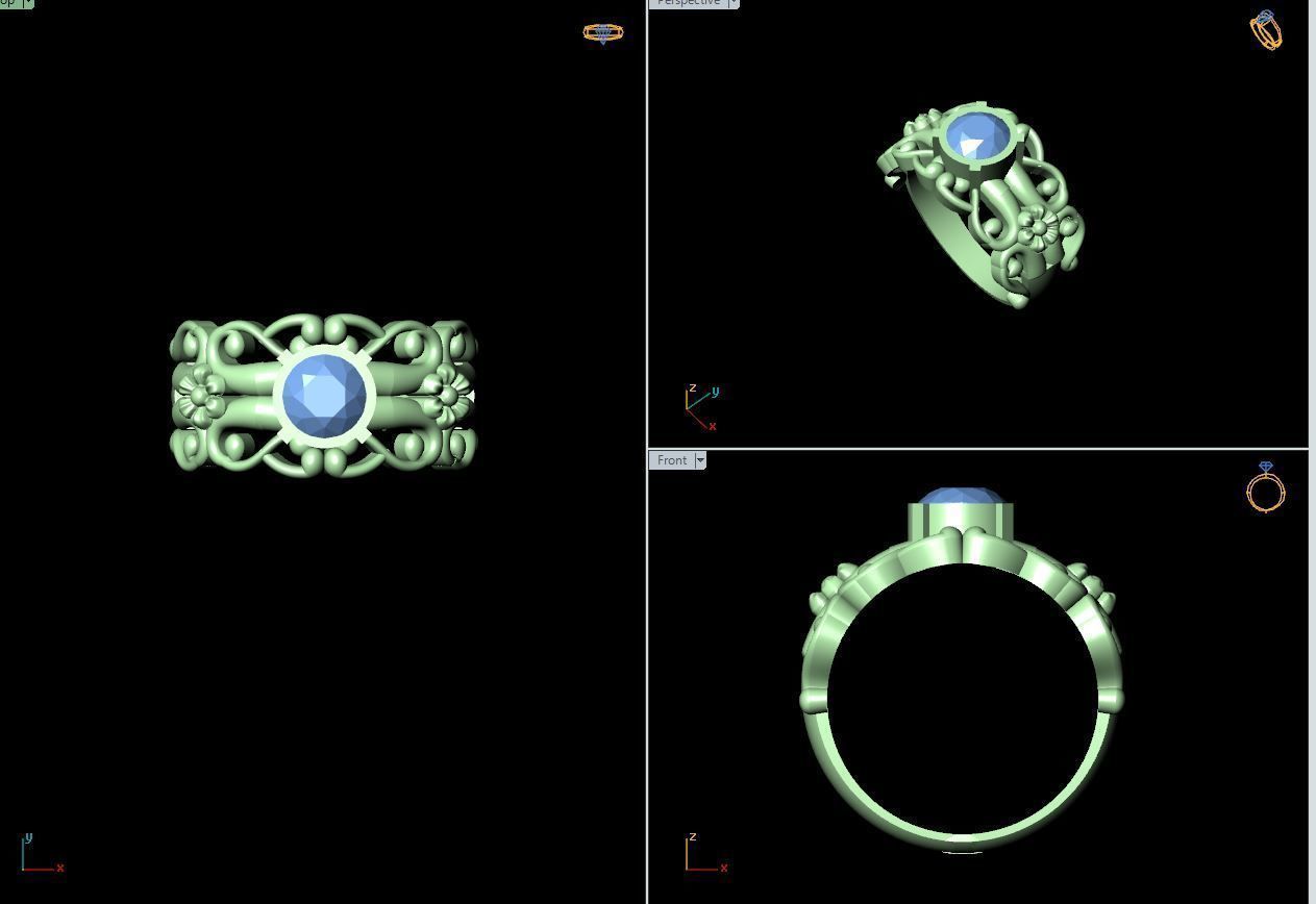 50 SINGLE STONE RING CLOSE SETTING  3D print model_31