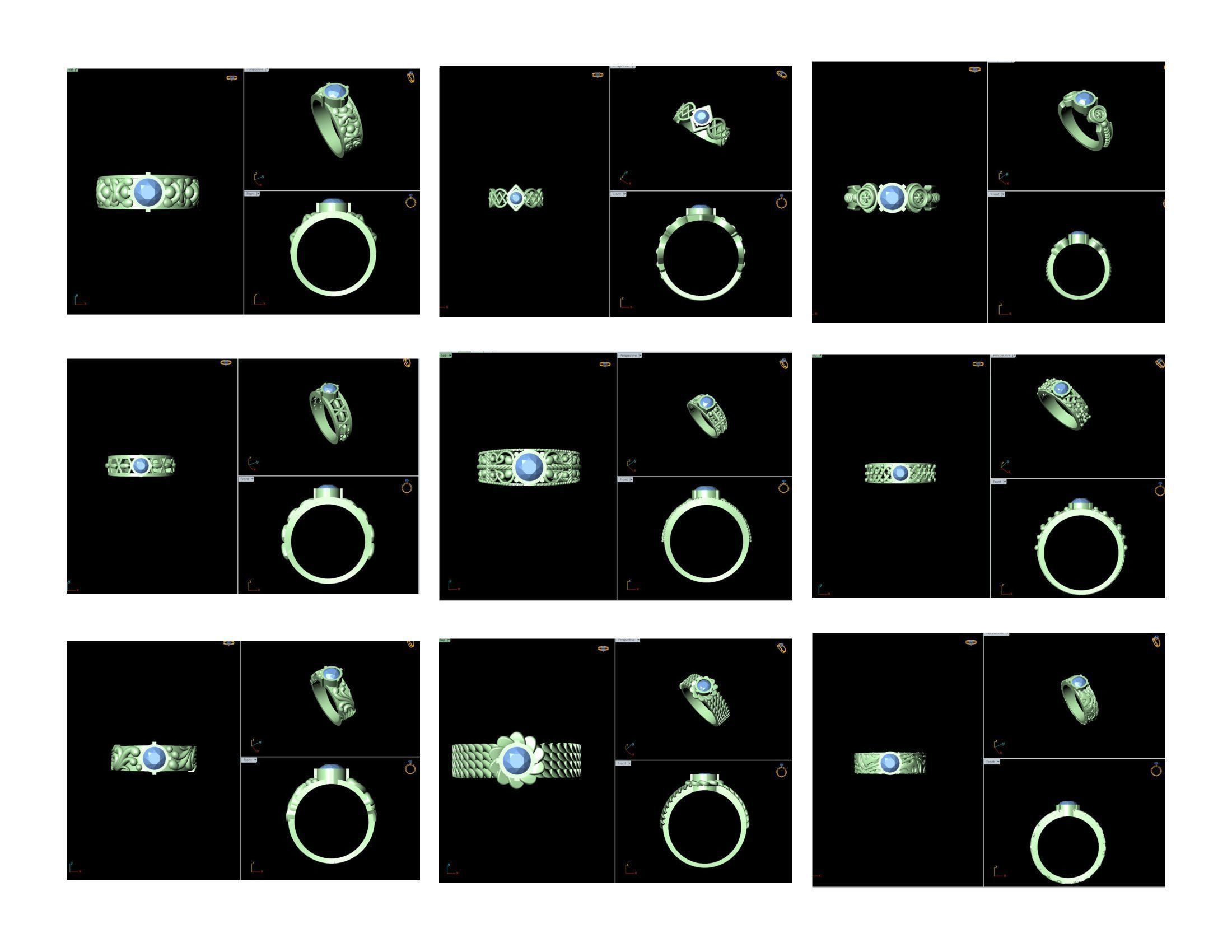 50 SINGLE STONE RING CLOSE SETTING  3D print model_2