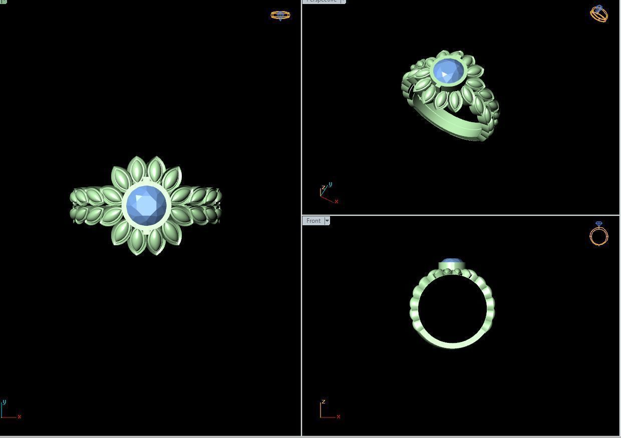 50 SINGLE STONE RING CLOSE SETTING  3D print model_12