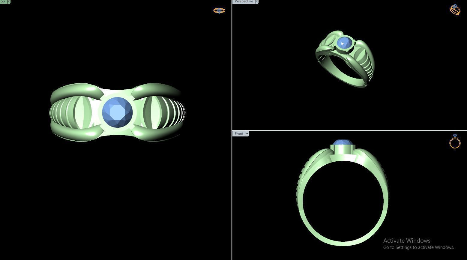 50 SINGLE STONE RING CLOSE SETTING  3D print model_39