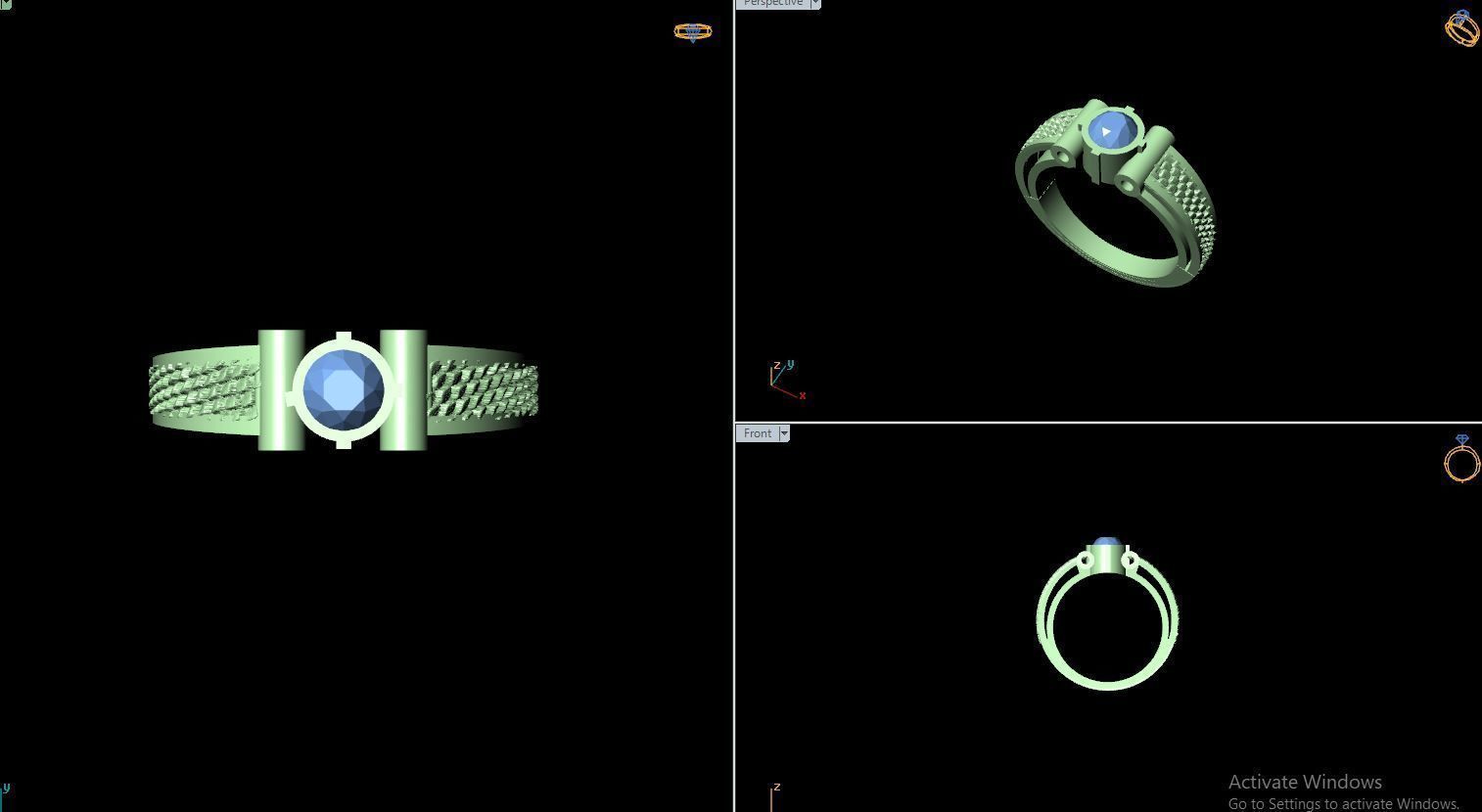 50 SINGLE STONE RING CLOSE SETTING  3D print model_10