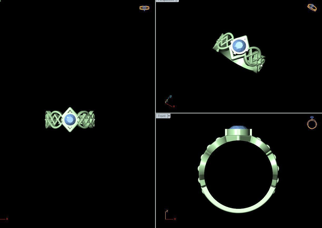 50 SINGLE STONE RING CLOSE SETTING  3D print model_42