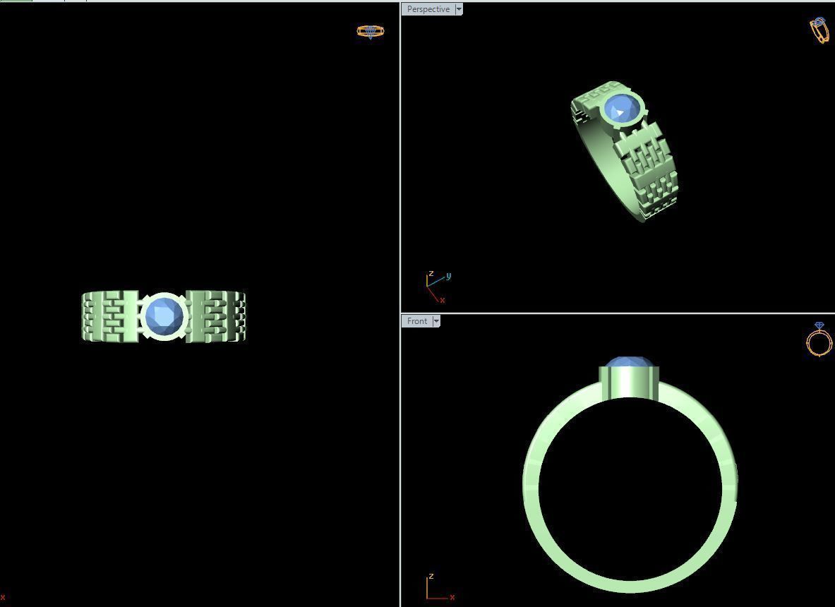 50 SINGLE STONE RING CLOSE SETTING  3D print model_46