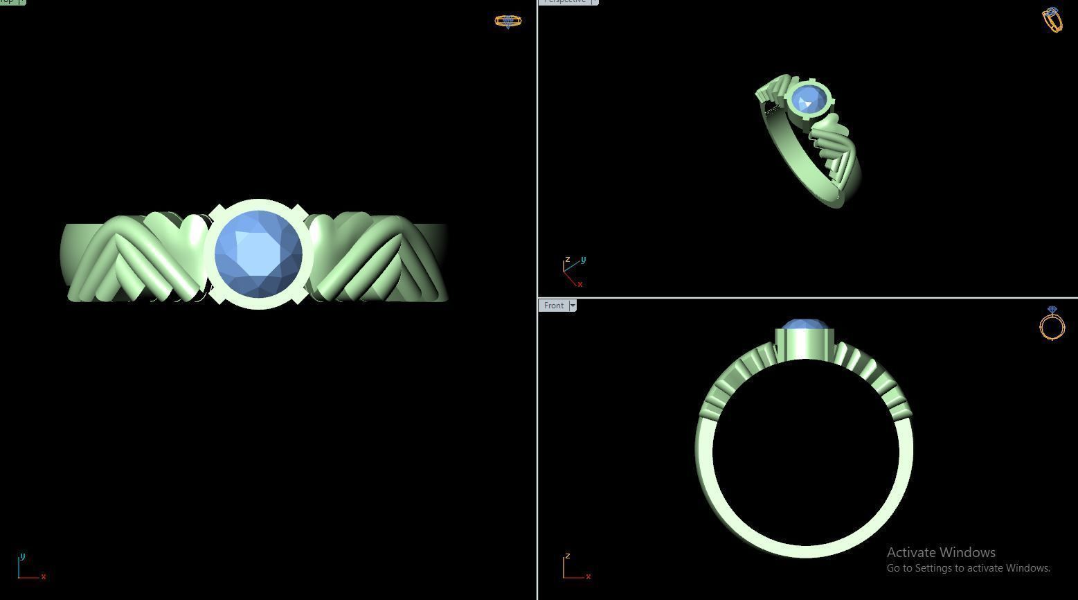 50 SINGLE STONE RING CLOSE SETTING  3D print model_28