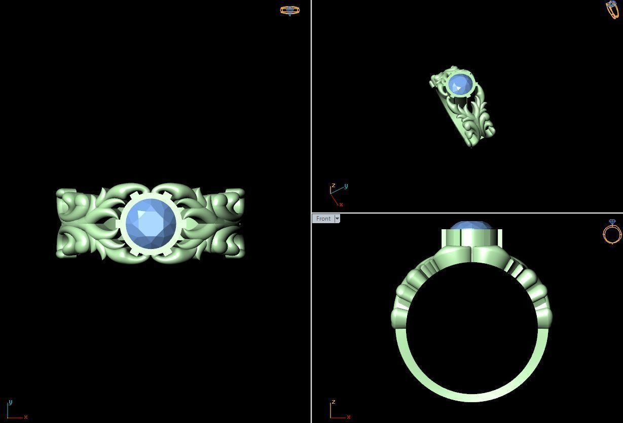 50 SINGLE STONE RING CLOSE SETTING  3D print model_48