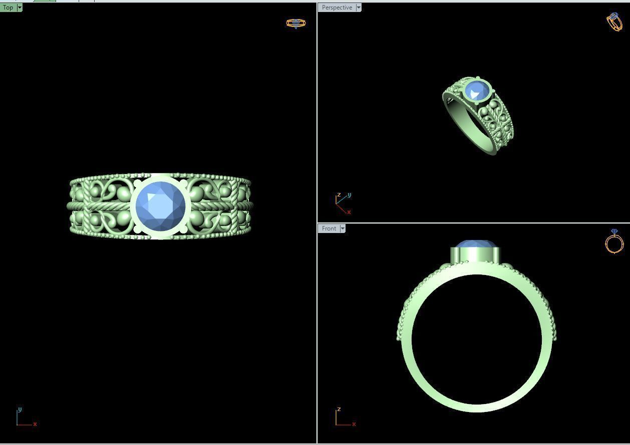 50 SINGLE STONE RING CLOSE SETTING  3D print model_41