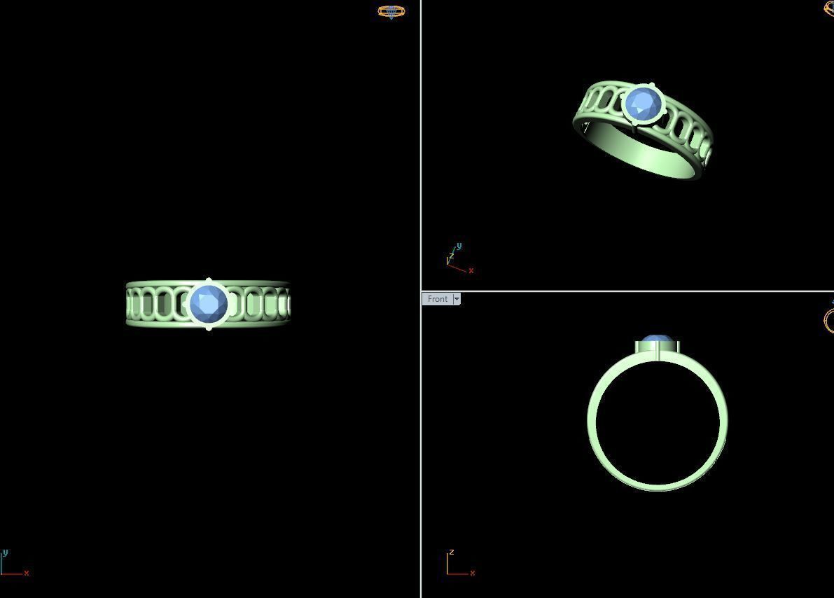 50 SINGLE STONE RING CLOSE SETTING  3D print model_33