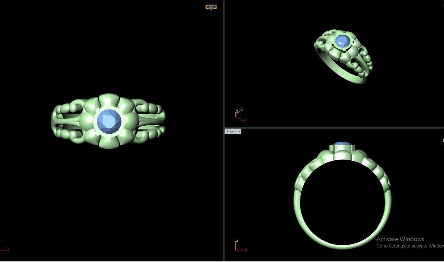 50 SINGLE STONE RING CLOSE SETTING  3D print model_50