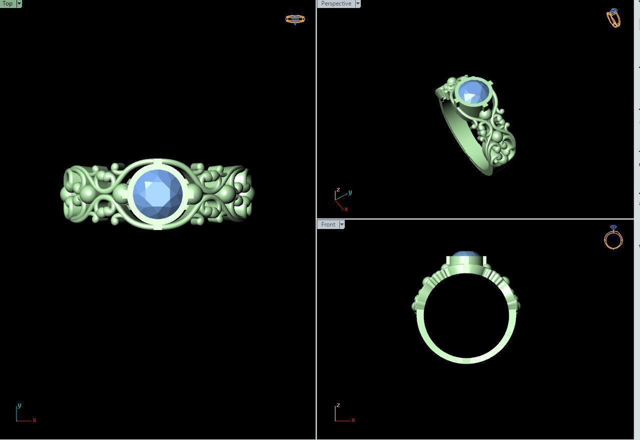 50 SINGLE STONE RING CLOSE SETTING  3D print model_47