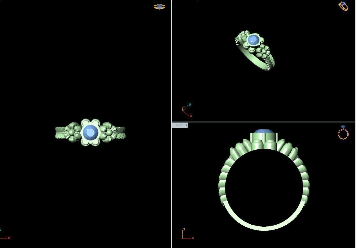 50 SINGLE STONE RING CLOSE SETTING  3D print model_34