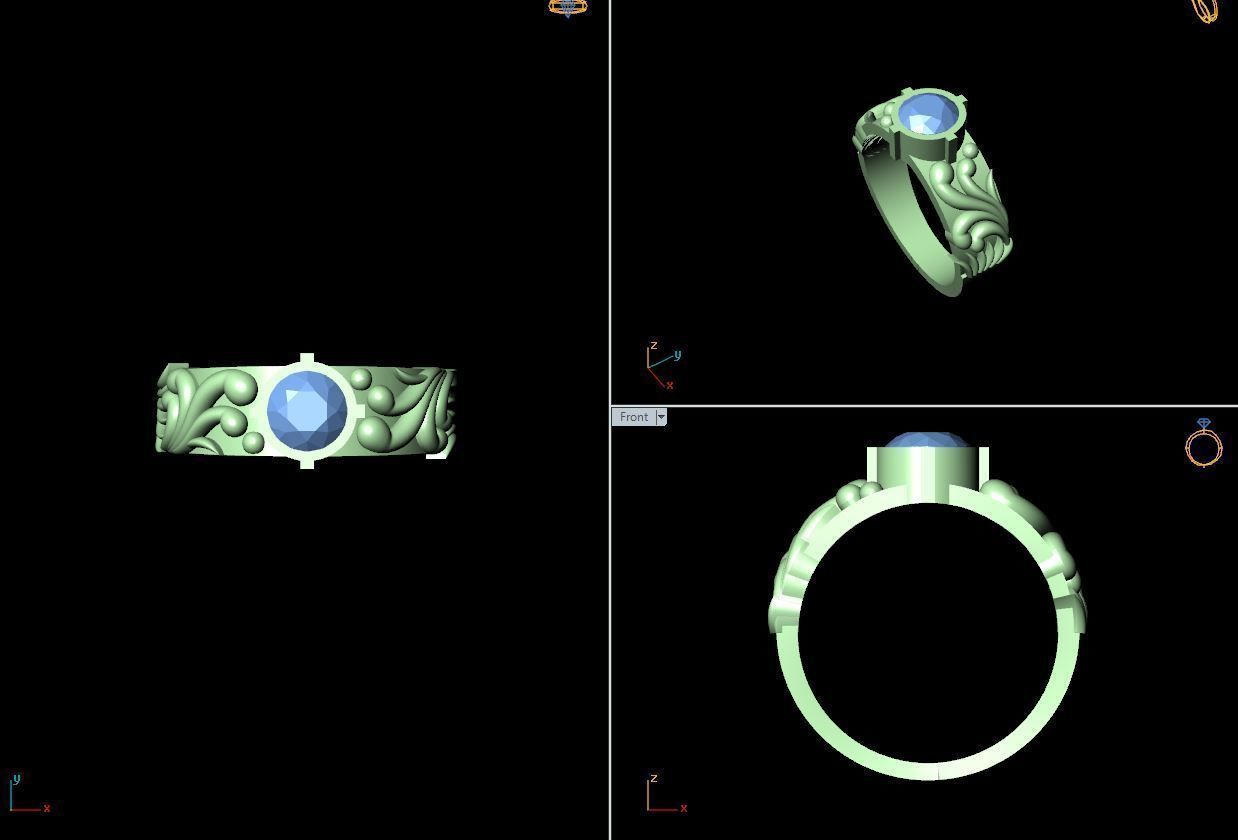 50 SINGLE STONE RING CLOSE SETTING  3D print model_36