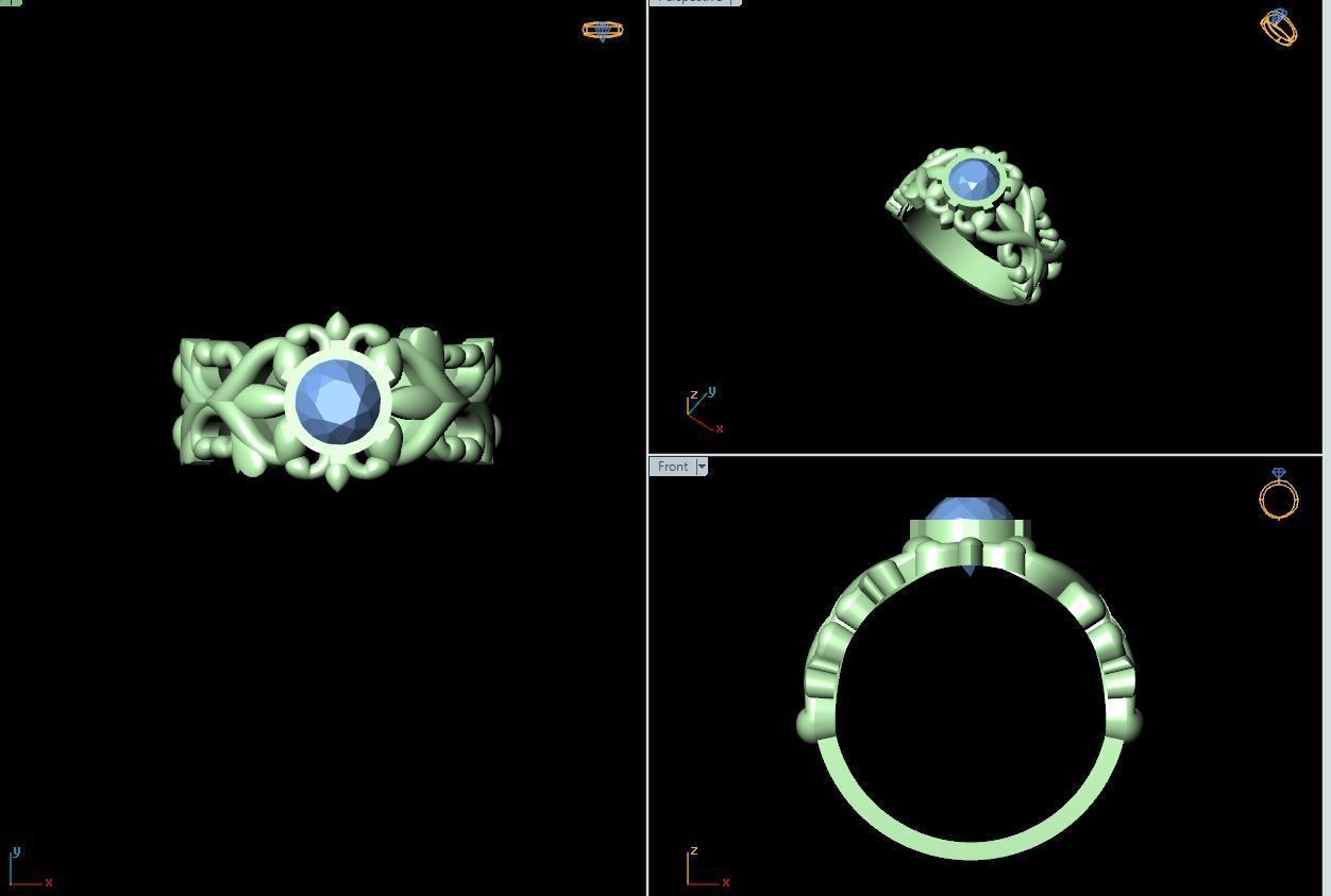 50 SINGLE STONE RING CLOSE SETTING  3D print model_18