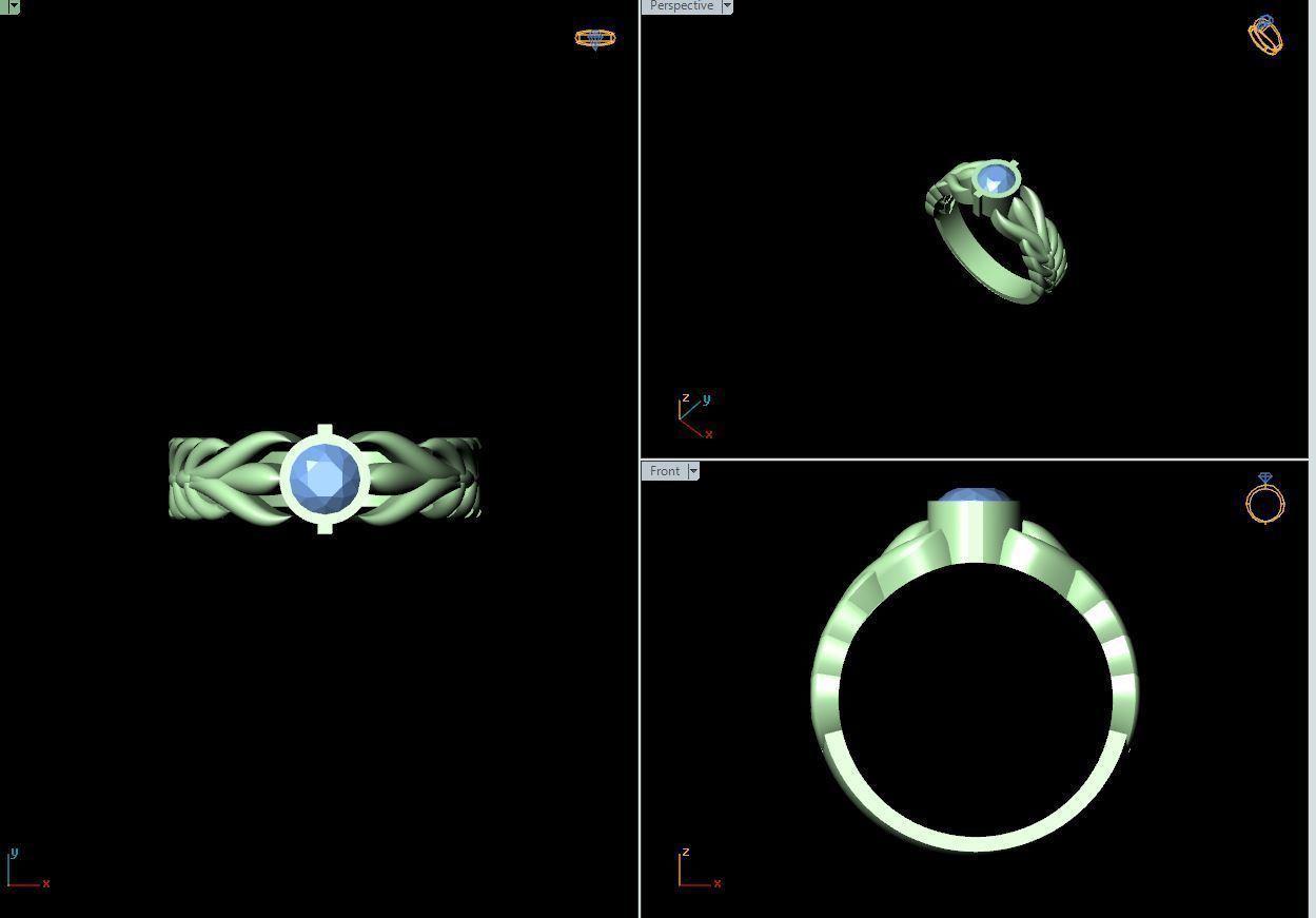 50 SINGLE STONE RING CLOSE SETTING  3D print model_16