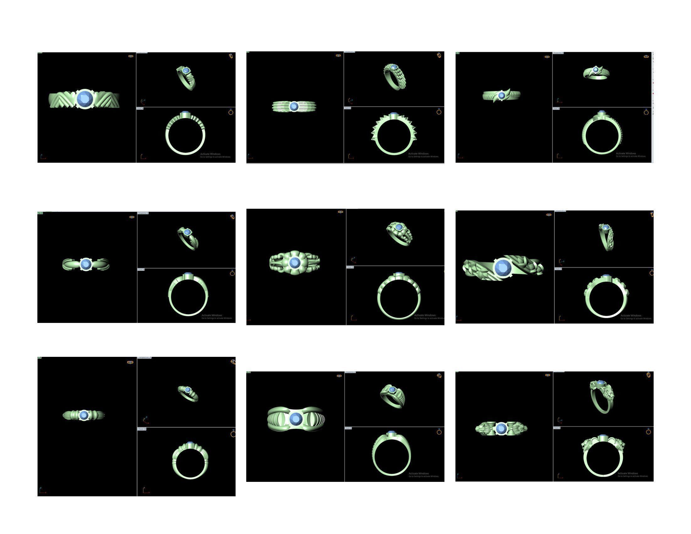 50 SINGLE STONE RING CLOSE SETTING  3D print model_4